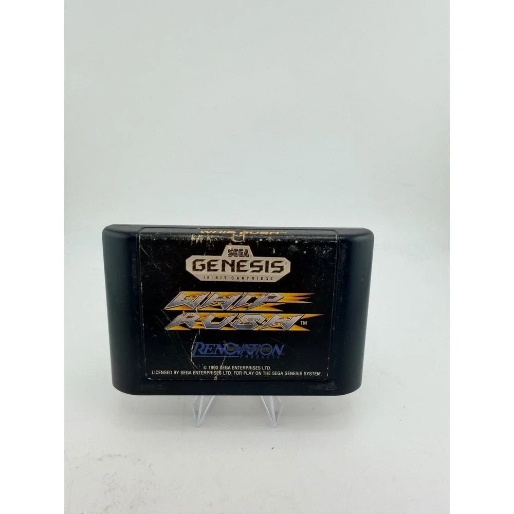 Whip Rush Sega Genesis 1990 Renovation Products 16-Bit Cartridge Authentic NTSC